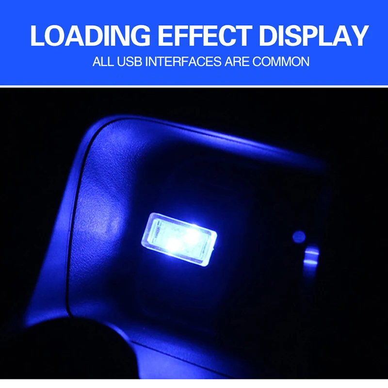 1Pc Mini USB Inner LED Car Light Auto Interior Atmosphere Light Decorative Lamp Lighting PC Auto Colorful Light Car interior