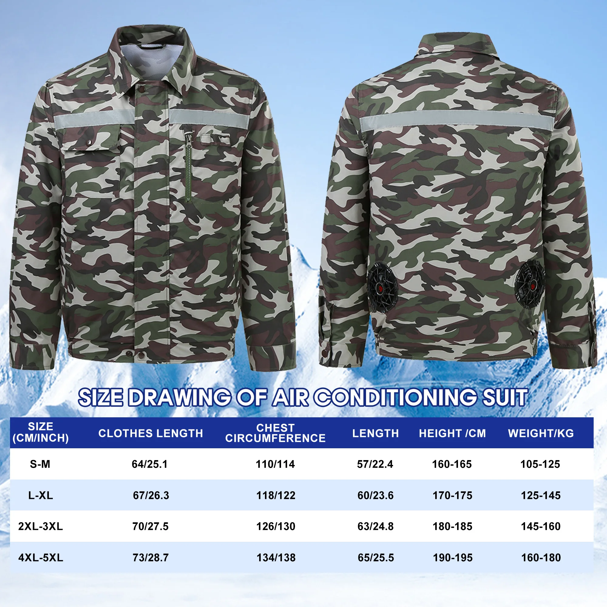 Cool Fan Jacket Ice Jacket Usb Air-conditioning Suit Cooling Summer Fishing Heat Protection Camouflage Work Clothes Fan Jacket