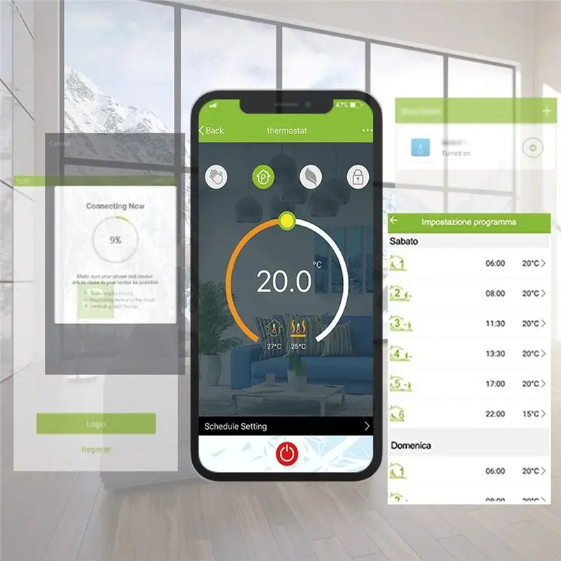 A29F-Smart Tuya Alexa Voice Control Smart Programmable Thermostat APP Control LCD Water/Gas Boiler Heating