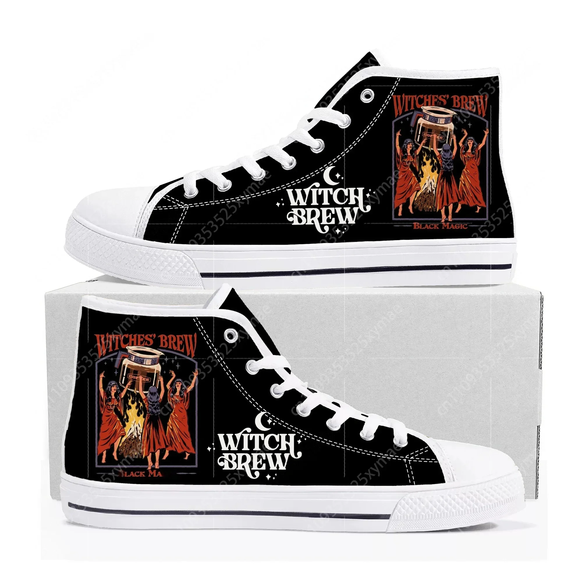 

Witches Brew Coffee Black Magic High Top High Quality Sneakers Mens Womens Lightweight Canvas Sneaker Ghana Casual Custom Shoes