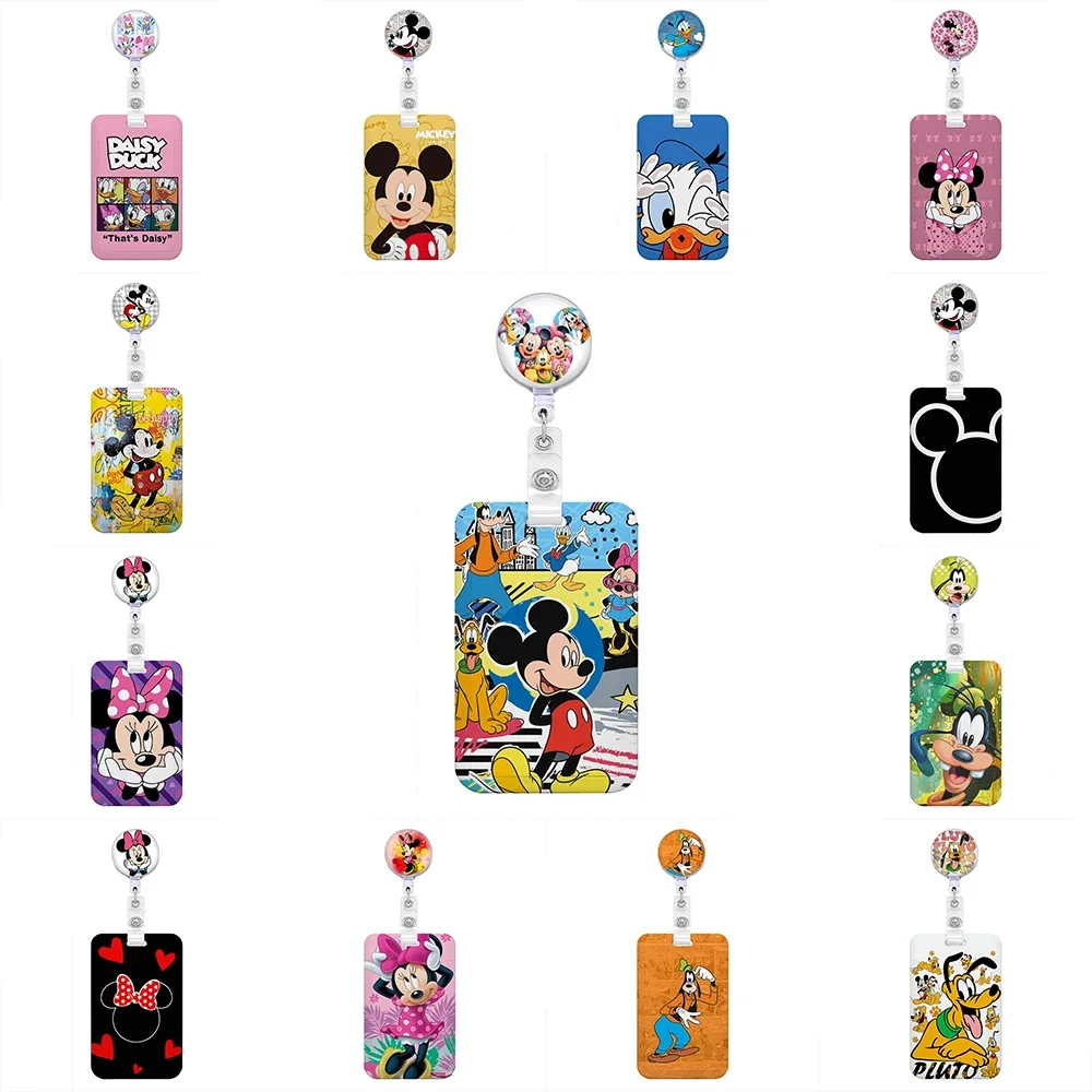 Potdemiel Disney Cartoon Credential Holder Keychains Neck Lanyard For Pass Card Anime Credit Card Keychain Straps Wholesale