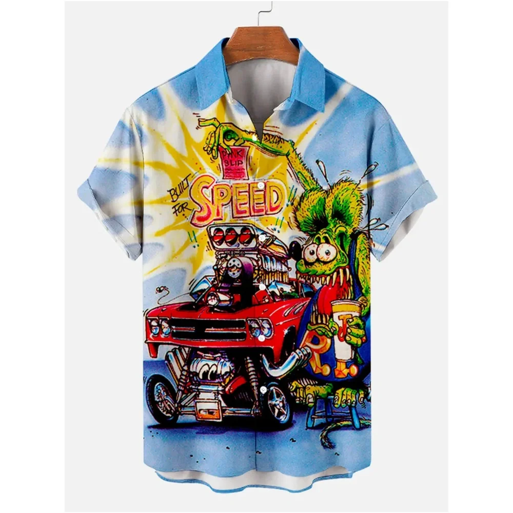 2024 Cartoon Animal 3d Print Casual Men's Shirt Cartoon Hawaiian Shirt Men Summer Fashion Short Sleeved Shirt For Men Clothing