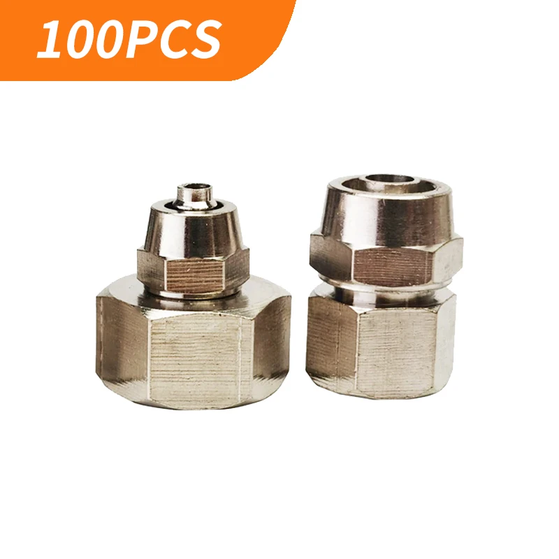 

100Pcs Pneumatic Fitting BSP OD 6 8 10 12MM Coper Female Push In Quick Connector Release Air Fittings K-PCF6-02 KL-PCF8-02