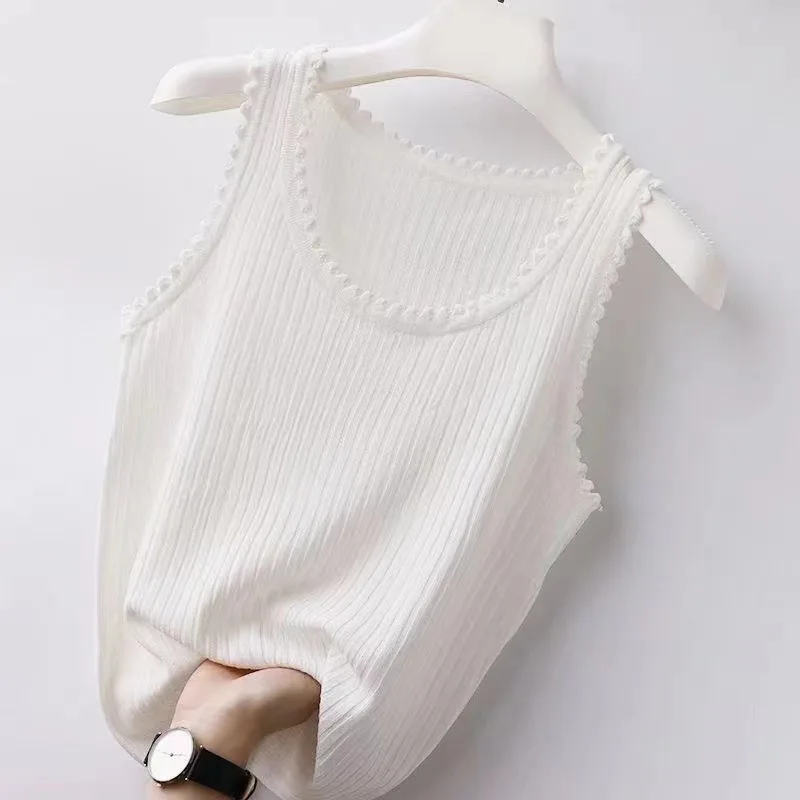 

Outerwears Fashion Sleeveless Knitted Women Sweater Vest O-Neck Slim White Knit Sweater Vest Women Tops Sueters De Mujer G506