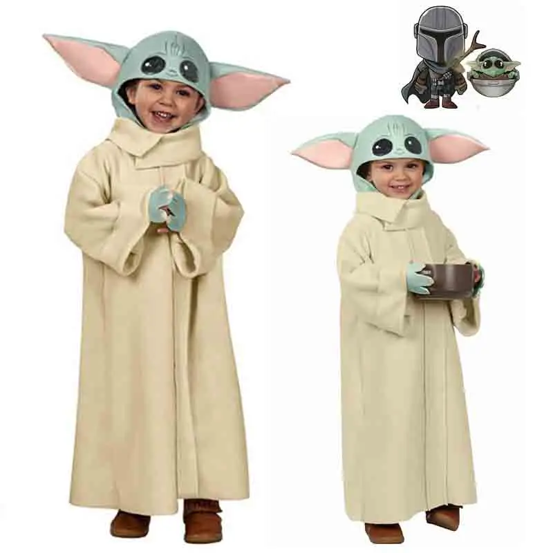 Disfraz de Bebé Yoda de Alien para Cosplay, Disfraz de Halloween, Túnica Mandaloriana, Ropa para Niños y Niñas, Lindo Disfraz