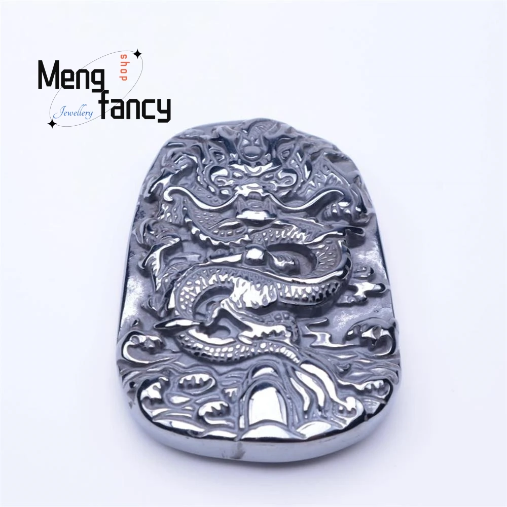 

Natural energy jade terahertz zodiac dragon exquisite elegant simple high-grade pendant fast melting ice terahertz pendant