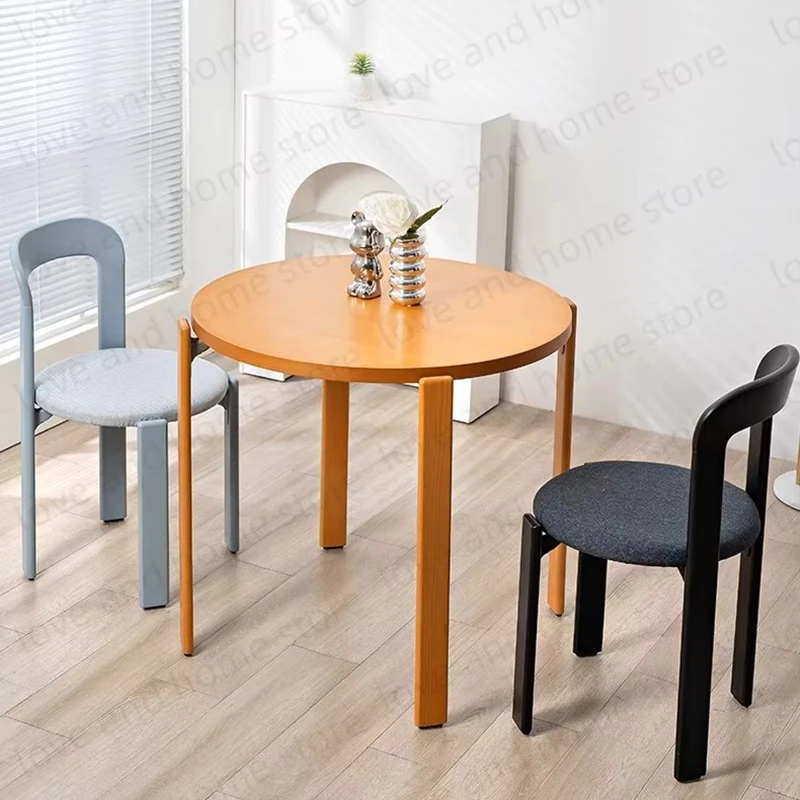 Okrągła noga z litego drewna bukowego Nordic Rey Domowy stół do jadalni Aluminiowe złącze Stoliki boczne Basy Meble Oferta Meble pokojowe