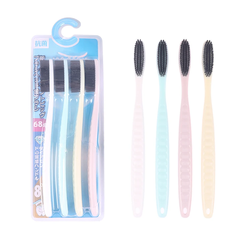 4Pcs Soft Long Head Adult Big Head Toothbrush Japanese And Korean Comfortable Teeth Super Soft Oral Cleaning Brush.