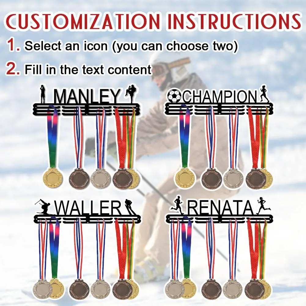 Personalized Medal Holder Customized Medal Display Rack Sports Theme Race Ribbon Hanger for Wall Award Display Rack Ideal Gifts