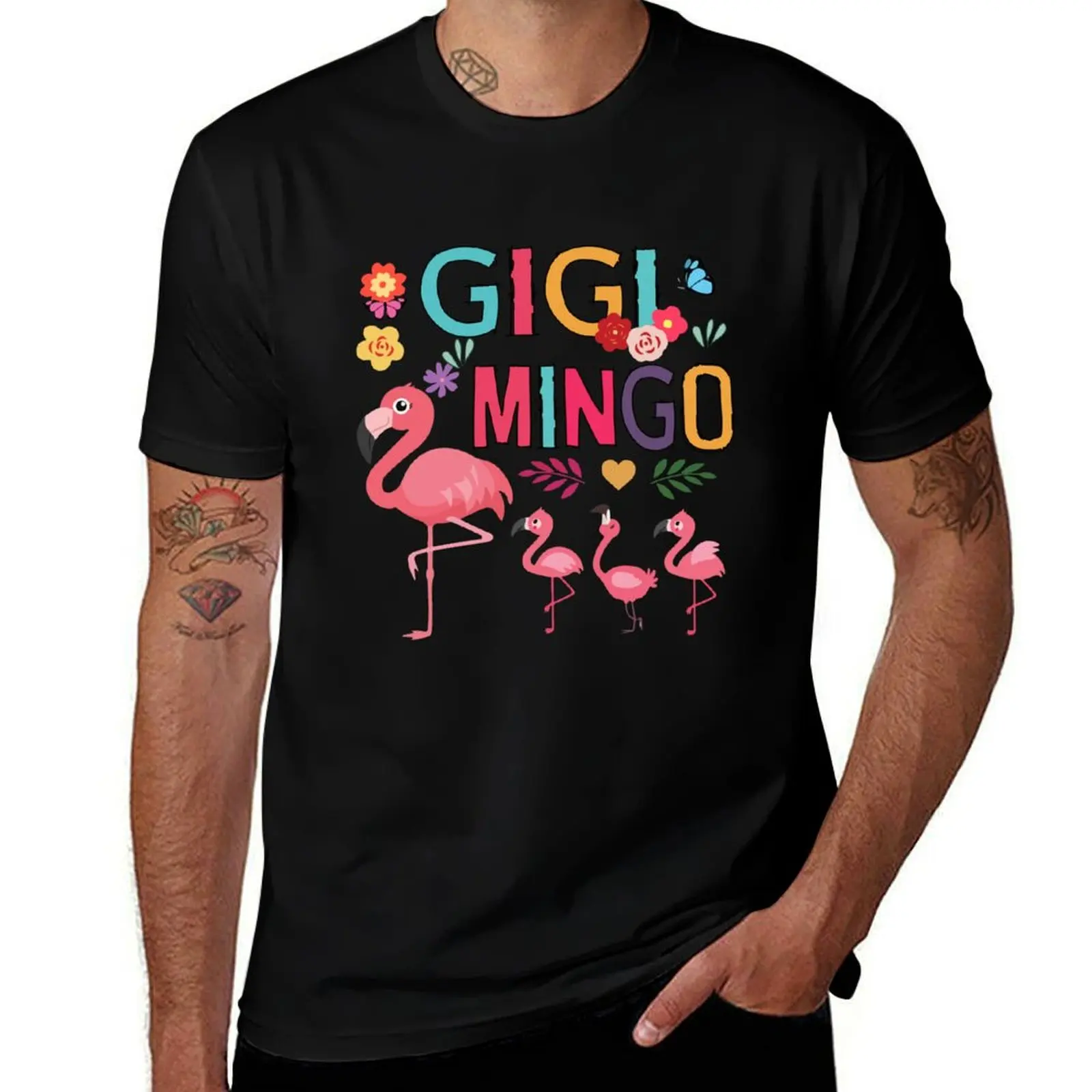 Camiseta Gigi Mingo con Estampado de Flamenco, Regalo para Mamá, Día de la Madre, Camiseta Casual de Moda de Manga Corta