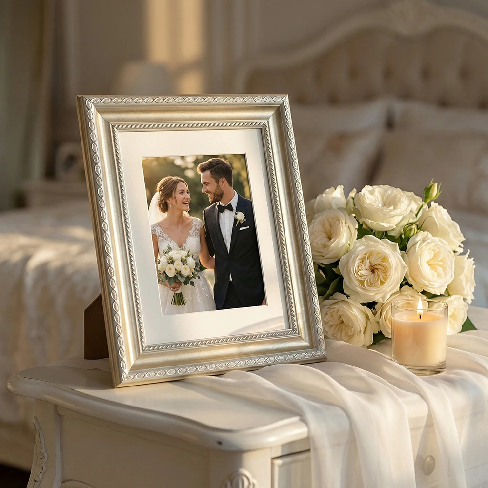 2 Pack Antique Two-Tone Picture Frames With Mat