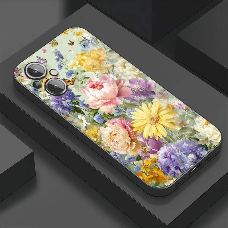 Чехол для телефона с рисунком растений, цветов и бабочек для Oneplus Ace, противоударный чехол для One Plus Ace 3 2 Pro, чехол из закаленного стекла