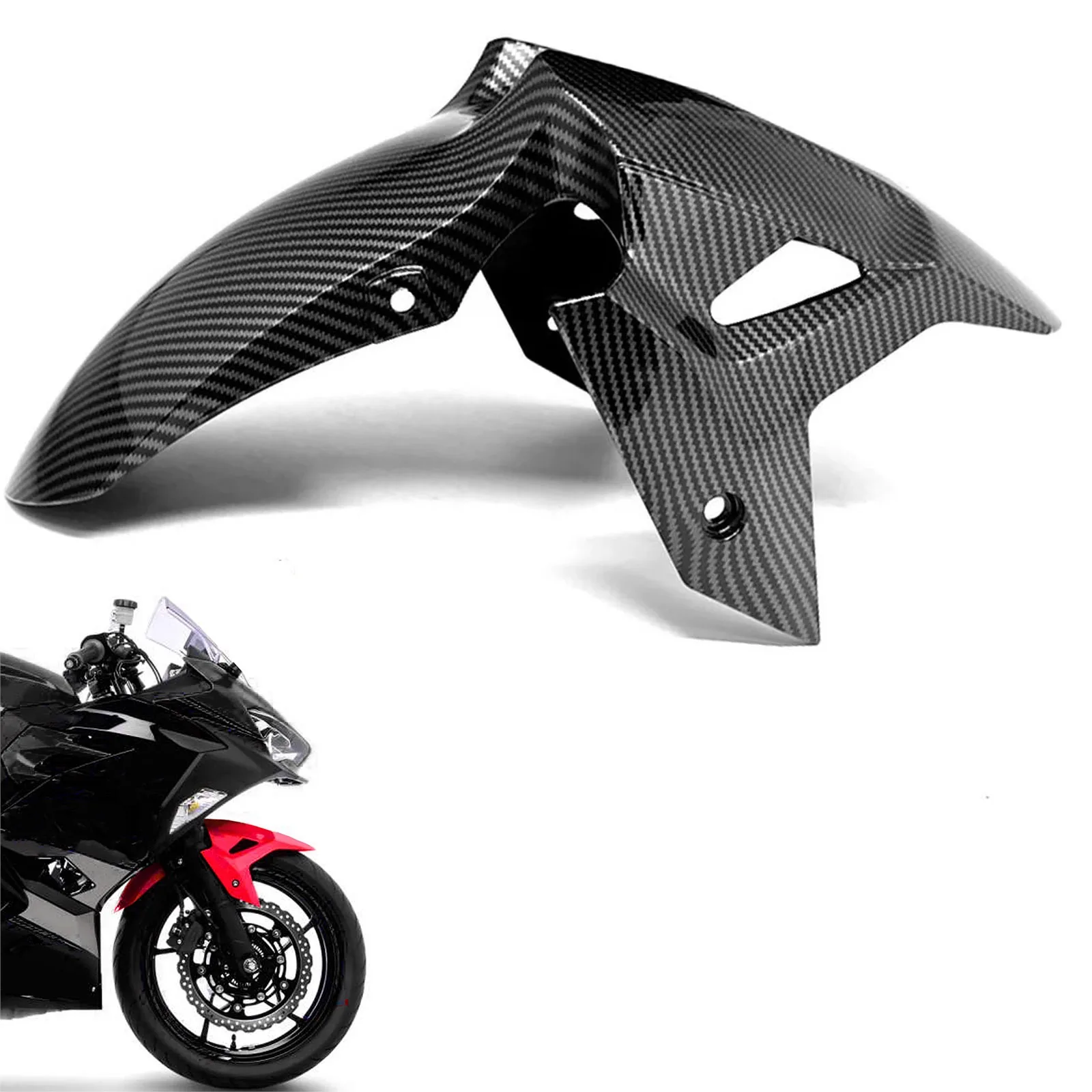 

Carbon Fiber Pattern Front Mudguard Cowling Cover Fairing Fender for kawasaki ninja 400 ex400 2018 - 2023