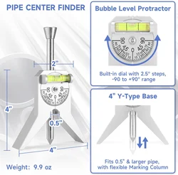 Pipe Center Finder With Centering Head Tool Safety Pipe Center Finder Y-Type 4 Inch Safety Pipe Marker Centering Head Tool Easy