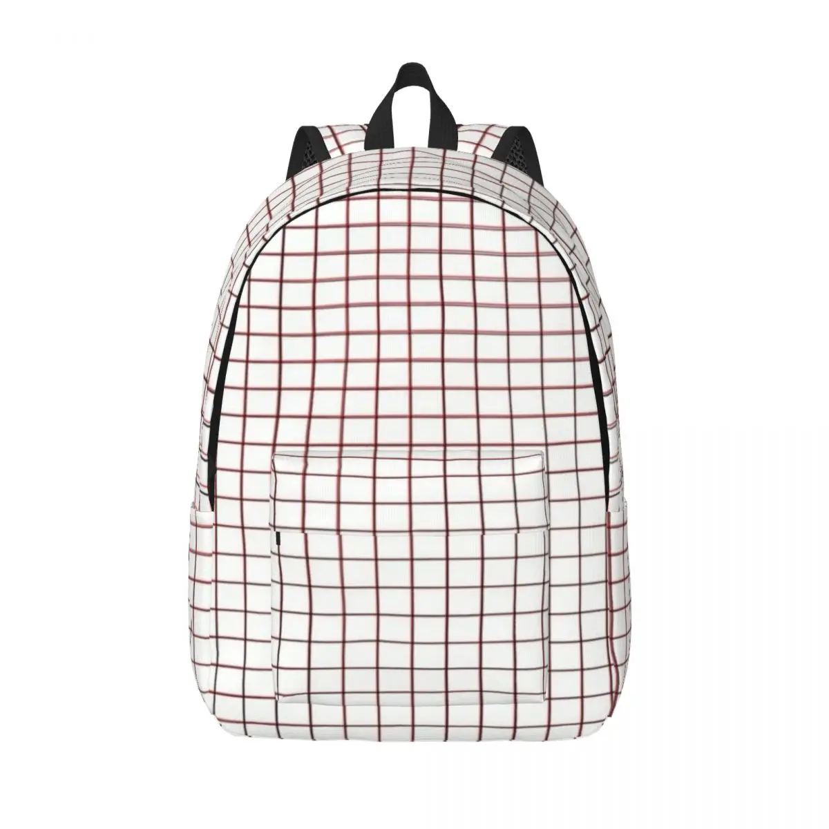 Mochila xadrez com bolso para homens e mulheres, bolsa de ombro universitária, mochila universitária, trabalho colegial, simples, retrô