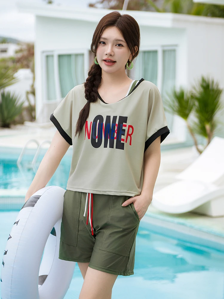 

Женский раздельный купальник больших размеров, скрывающий недостатки фигуры, для спорта и термальных источников, премиум-класса, с эффектом похудения, для весны/лета