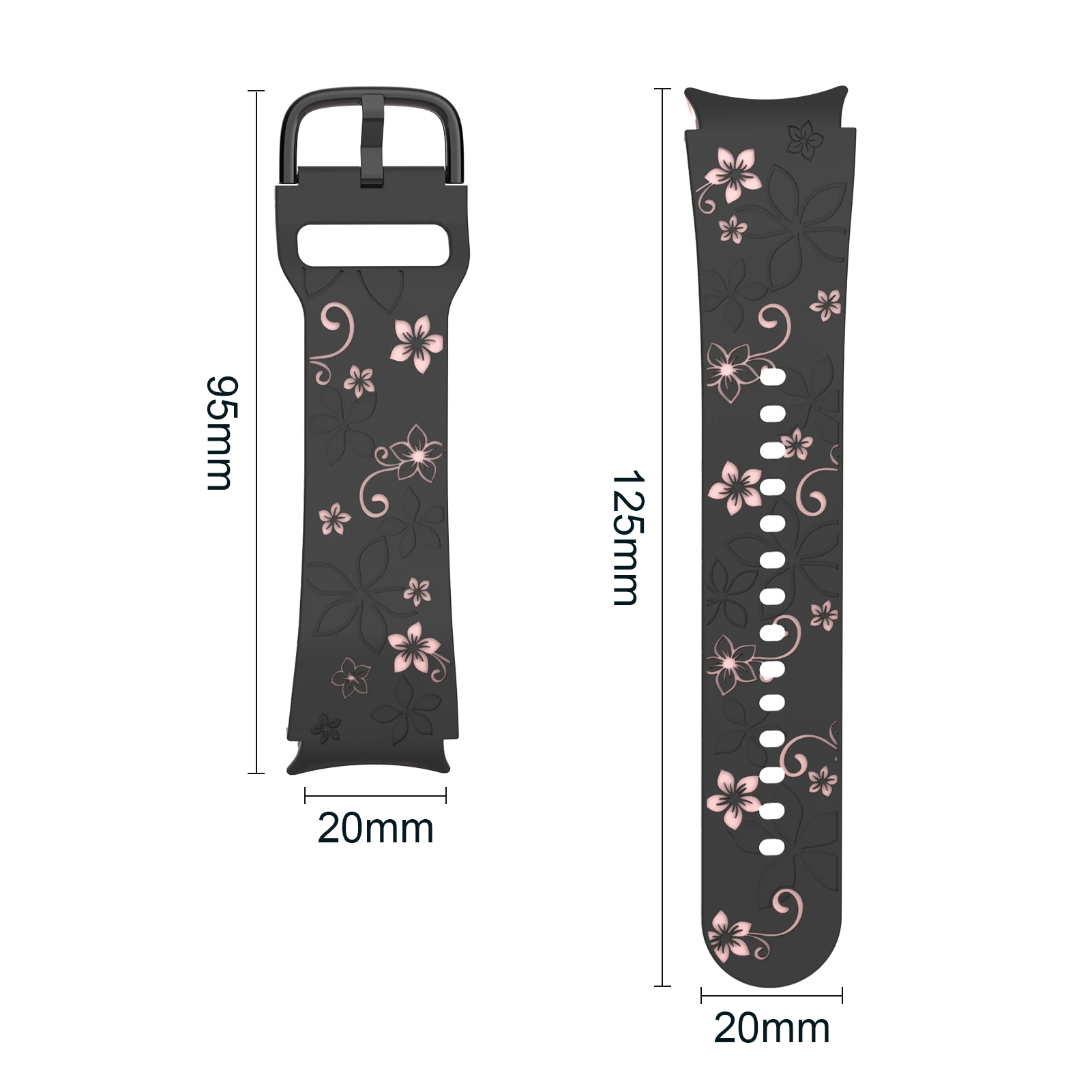 삼성 갤럭시 시계 용 실리콘 밴드 7 6 5 4 FE/5Pro 45mm 간격 없음 스포츠 ... - 2