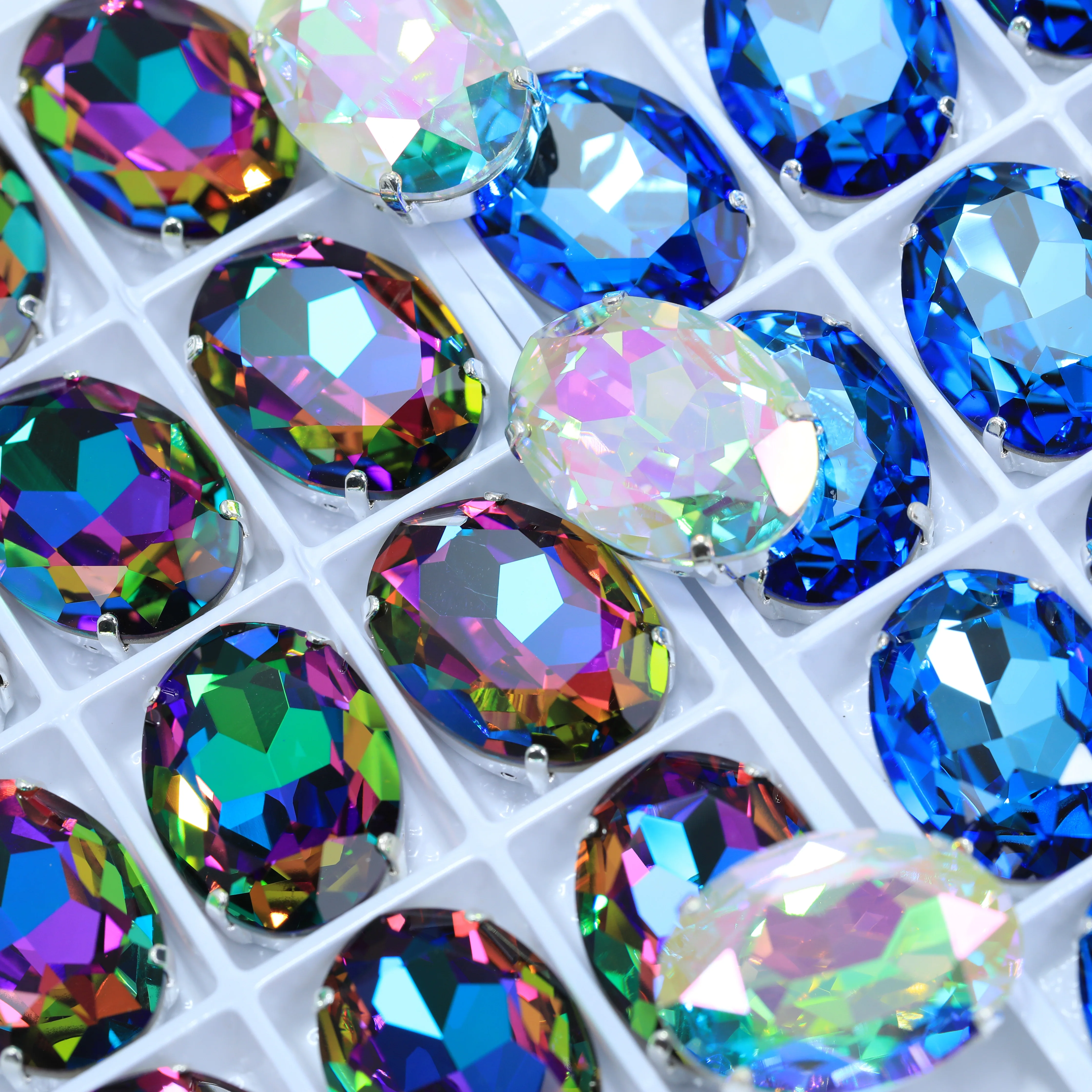 Große, hochwertige, funkelnde ovale Fancy Stones aus Glas, Kristall-Strasssteine 20mm 30mm für DIY-Schmuckherstellung, Hochzeitskleider, Taschen. – Detail 2