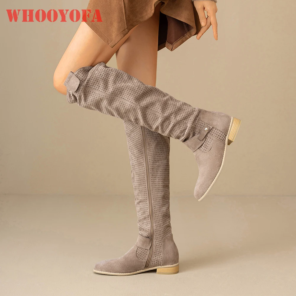 

2025 Новые зимние элегантные женские сапоги цвета хаки до колена, повседневные женские туфли на молнии на низком каблуке 3 см, большие размеры 10 42 47 48