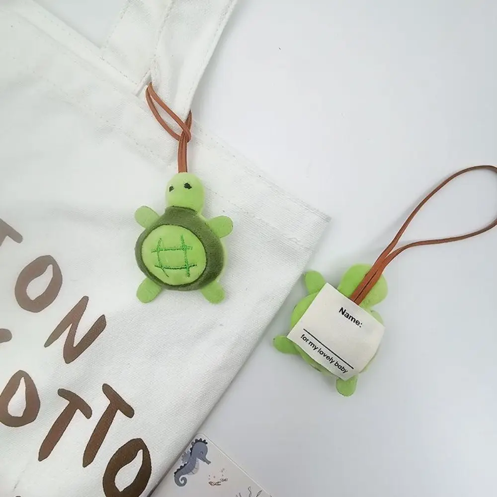 

Cute Cartoon Turtle Keychain Soft Stuffed Bag Name Tag Turtle Brooch Hanging Accessory