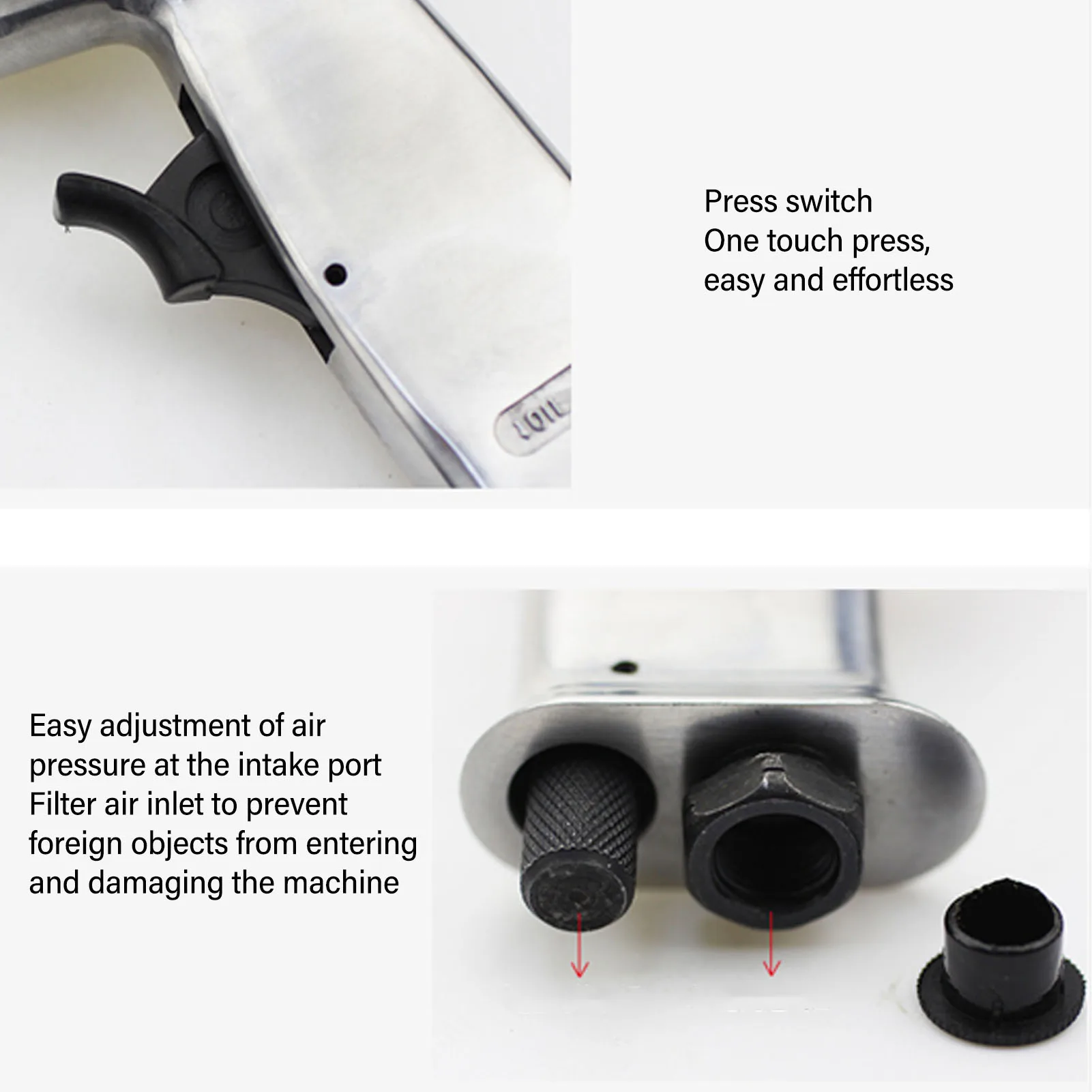 

Air Hammer Kit Heavy Duty Pneumatic Chisel Drill Tool Power Hammer for Car Repair Brake Pad Rust Removal Air Chisel Drill Tool