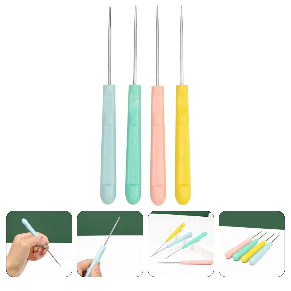 

4 Pcs Icing Stirring Tool Steel ABS Sugar Stirring Pin Scriber Cookie Decorating Cake Needle Icing Scribing Tools