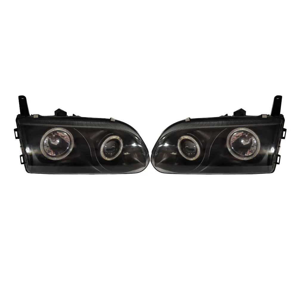 A Pair Car Headlight Led Aperture Lens Headlamp For Mitsubishi Delica L400 1998 Black and White