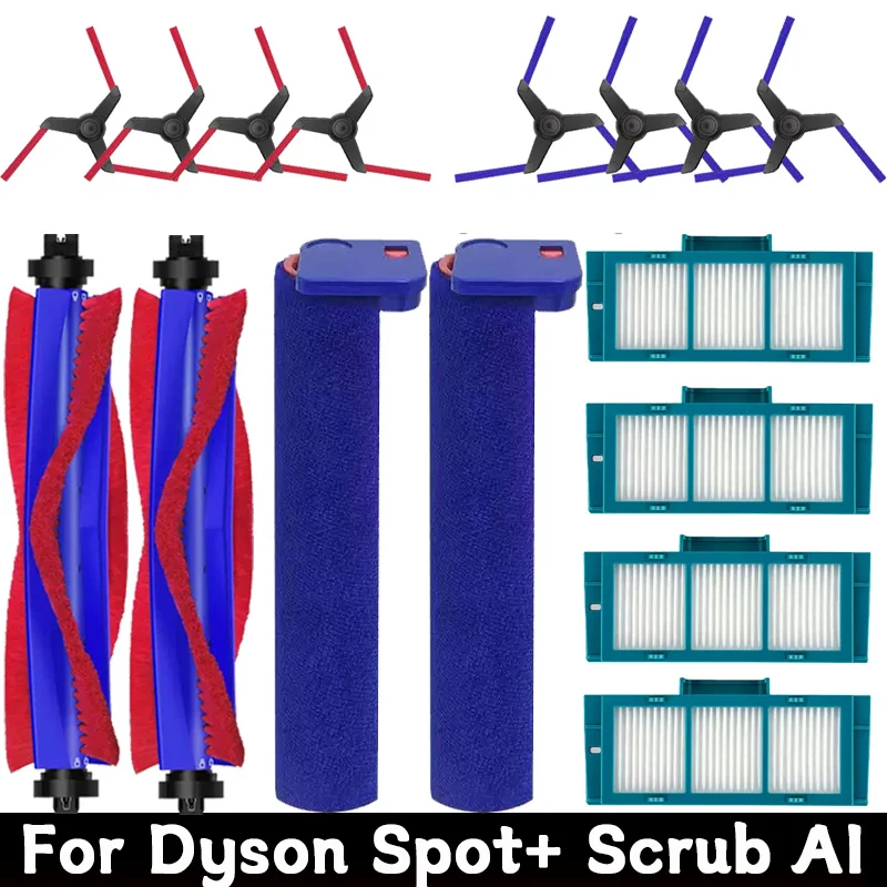 Запчасти для робота-пылесоса Dyson Spot+Scrub Ai RB05AA: основная щетка, боковая щетка, HEPA-фильтр, салфетка для влажной уборки, аксессуары для резервуара для воды
