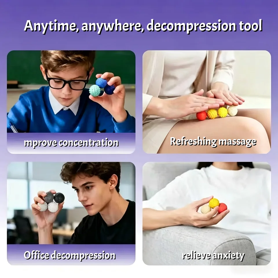 Juego De 8 Bolas Magnéticas De Silicona Anti-Púas – Fidget Toy Sensorial Para Aliviar Estrés Y Ansiedad, Color Morado