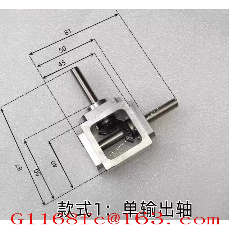 Right Angle Transmission Gearbox, Dual Output Umbrella Gear Reducer Gearbox, Angle Converter, Small T-shaped Cross Commutator