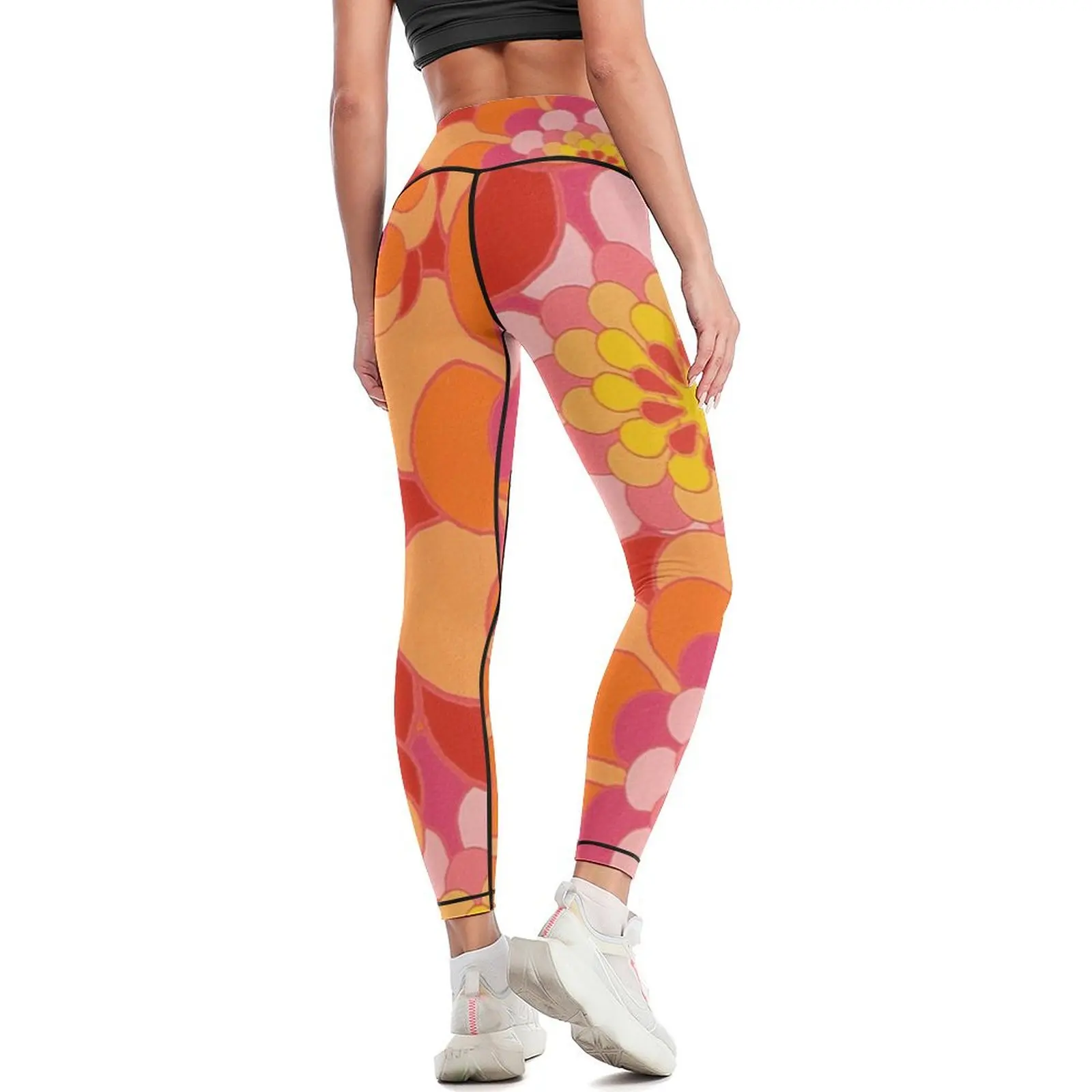 Flower Power 60s, baby! Conjunto de Leggings de Fitness Feminino, Ginásio Sports Leggings, Mulheres