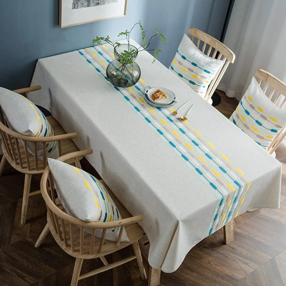 

Fashion Simple Style Waterproof Tablecloth Anti-Wrinkle and Dust-proof Kitchen Dining Table Home Decoration