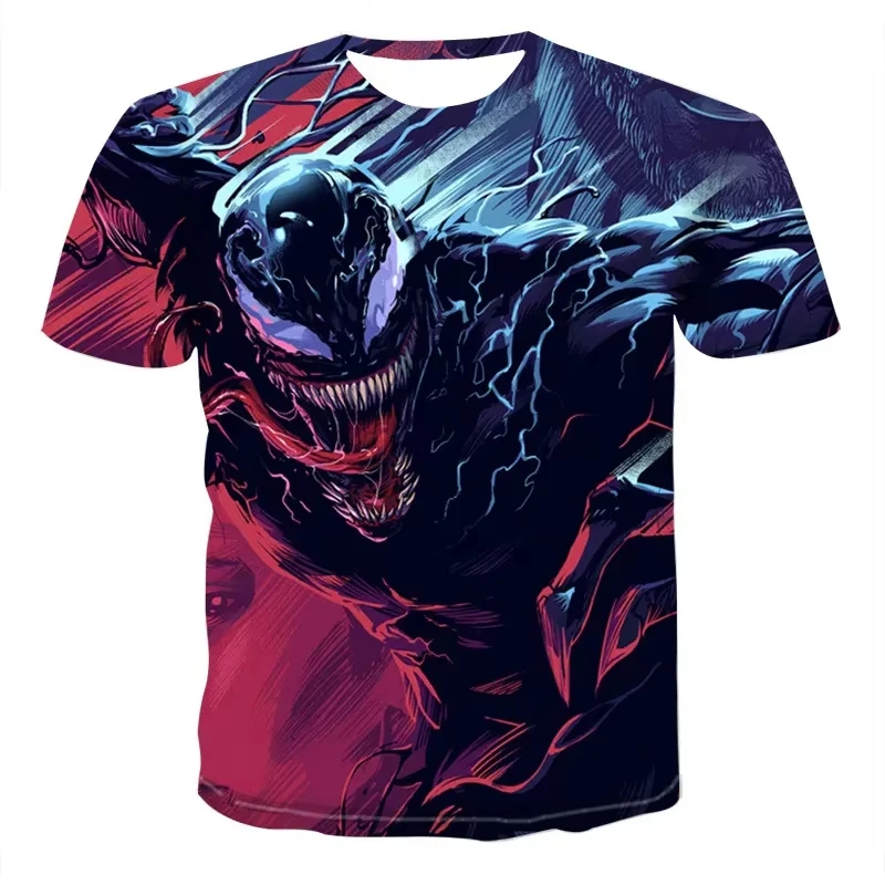 

Venom 2025 Warrior in The Dark 3D Digital Printing Men's Youth Short Sleeve T-shirt Sports Casual Round Neck Kids Short Sleeve