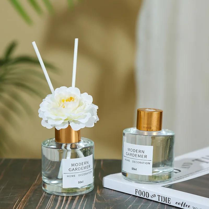 Difusor de Aroma de rosa de lavanda, botella con flor de clavel, aceite esencial de aromaterapia para el hogar, 50ml