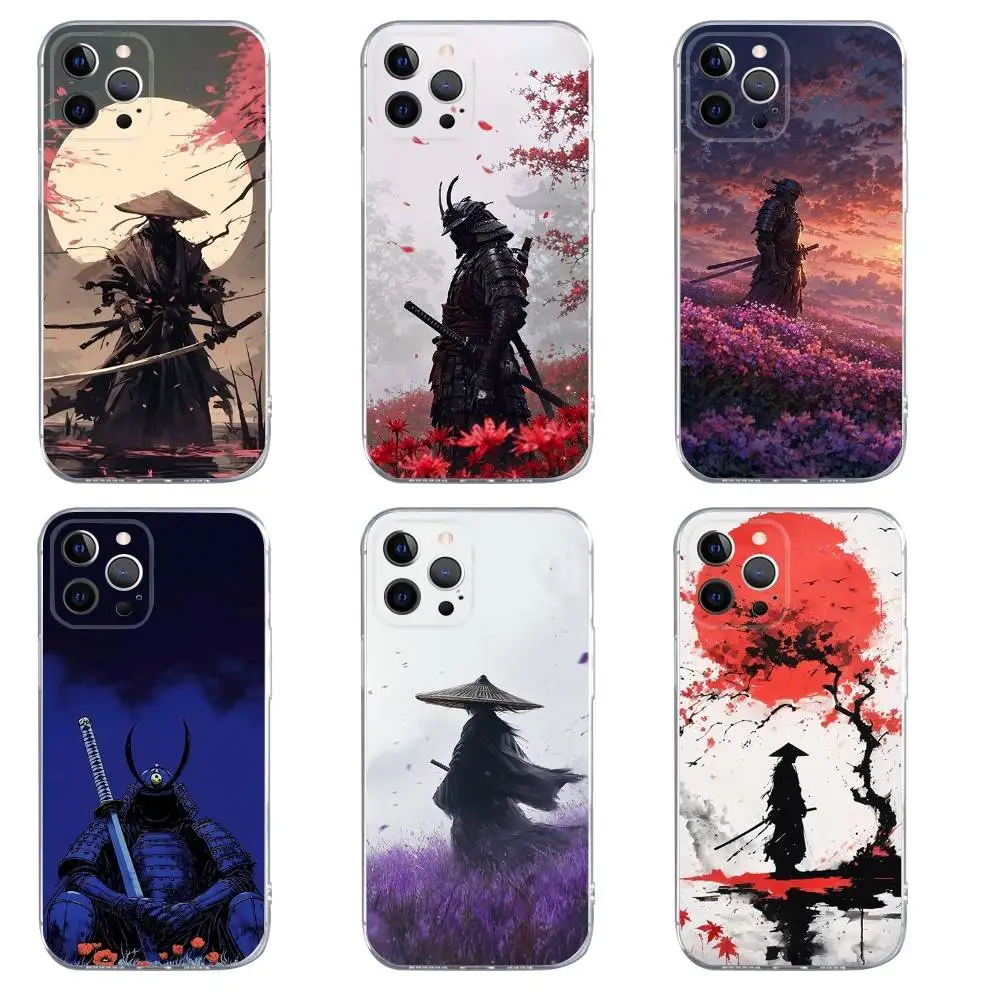 

Japanese Bushido Samurai Phone Case For iPhone 16,15,14,13,12,11,Pro,Max,Xs,Xr,X,7,8,Plus,Mini Silicone Clear Cover