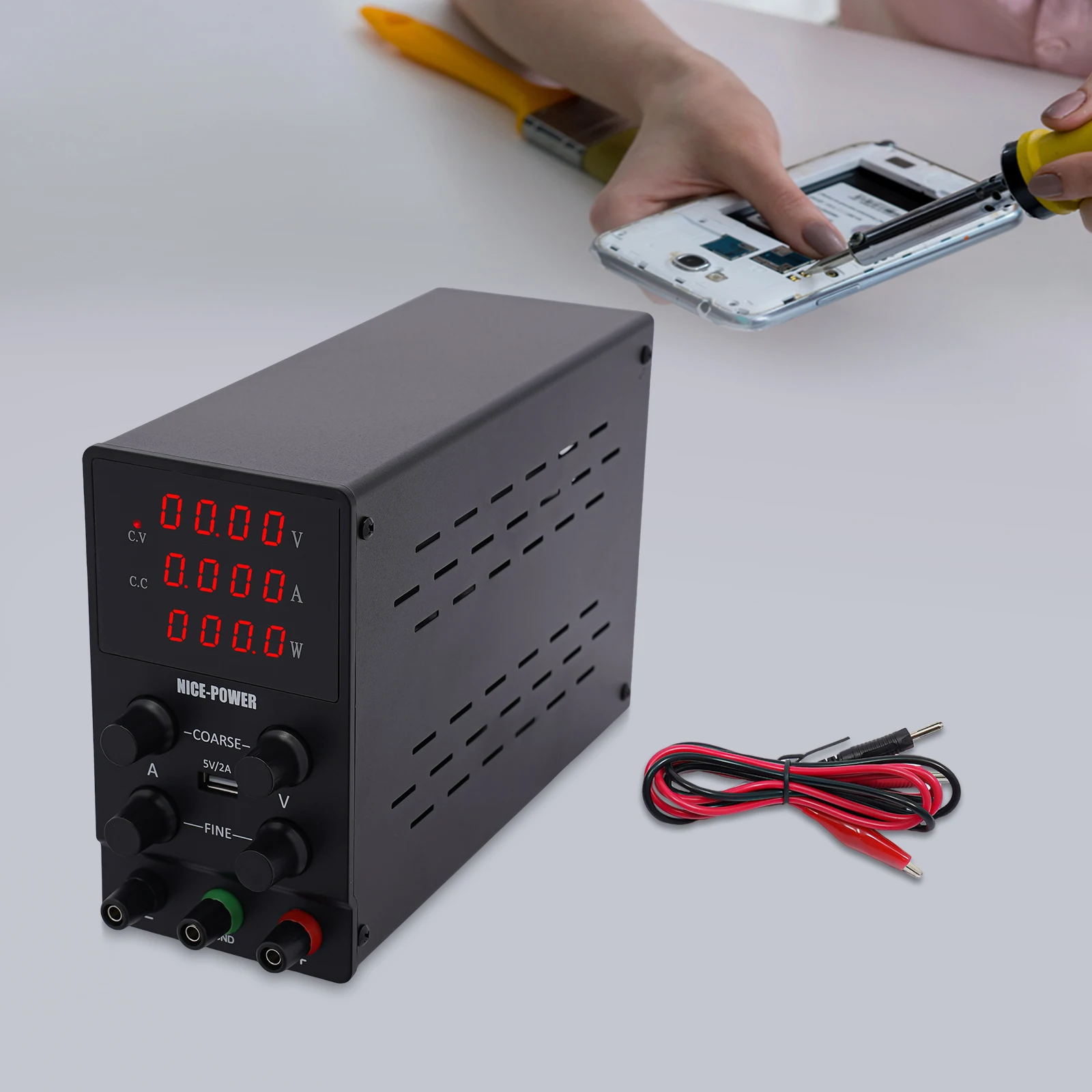 Regulated Power Supply 0-30V DC Laboratory Network Part Adjustable Device Regulated Power Supply with 4 Digital LED Display