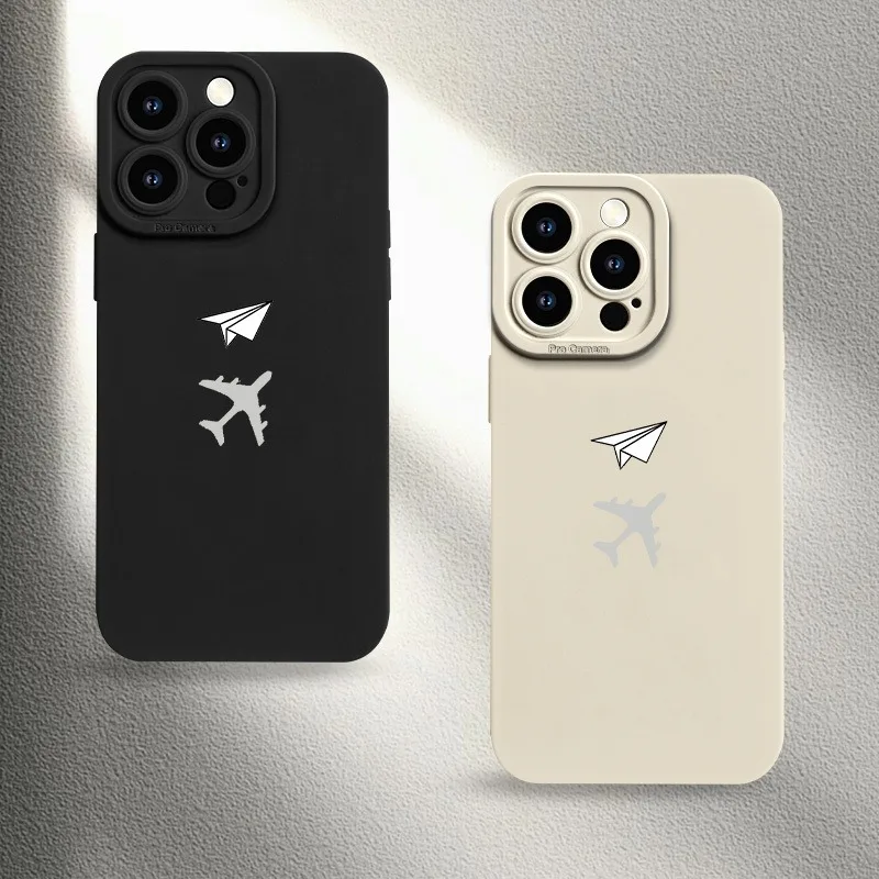 قطعة واحدة من حافظة الهاتف الورقية المطبوعة على شكل طائرة، مناسبة لهواتف iPhone 17، 16، 15، Plus، Pro، Max - يمكن استخدامها كما