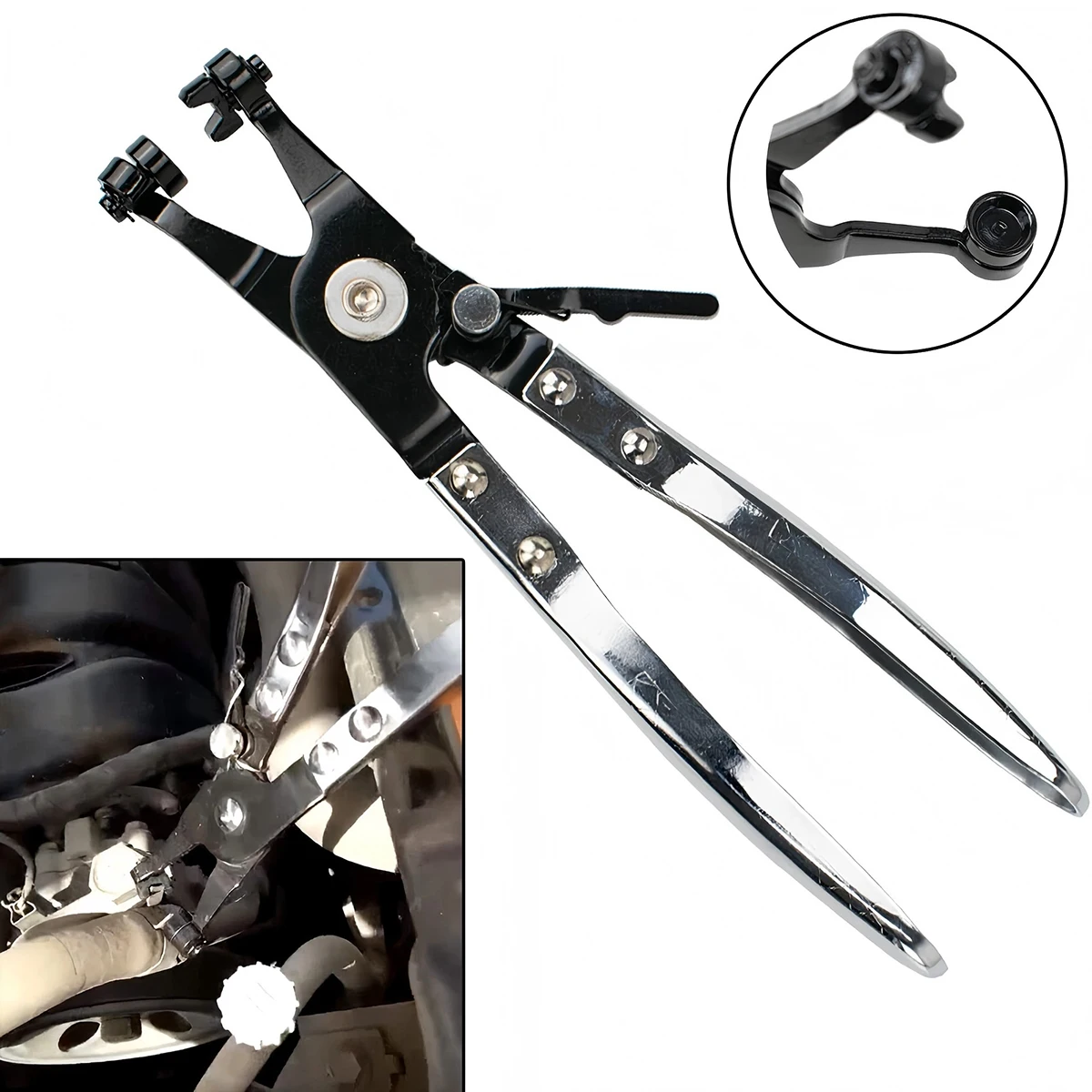 

1Pcs New Car Water Pipe Hose Clip Pliers Removal and Installation of Ring-Type Flat-Band Hose Clamp Swivel Jaw Locking Tool
