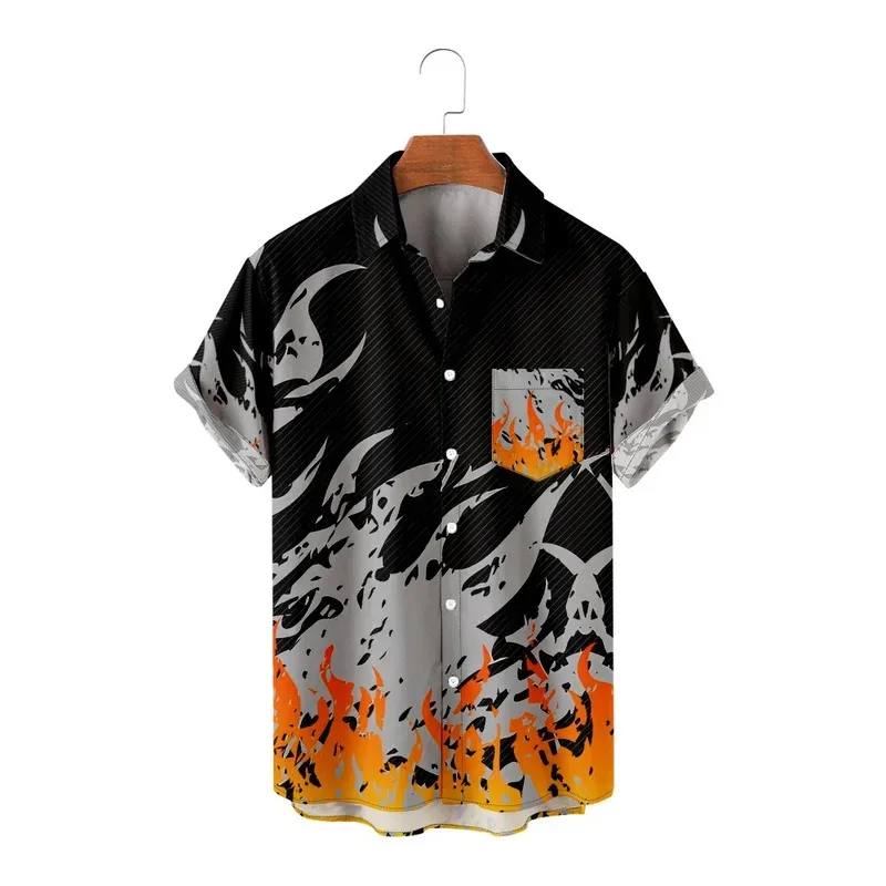 2025 yiyi2025yiyi2023 Camiseta de manga corta con llama roja 3D, camiseta 3d para Hawaii, camiseta estampada para hombres y mujeres, camiseta fresca, ropa