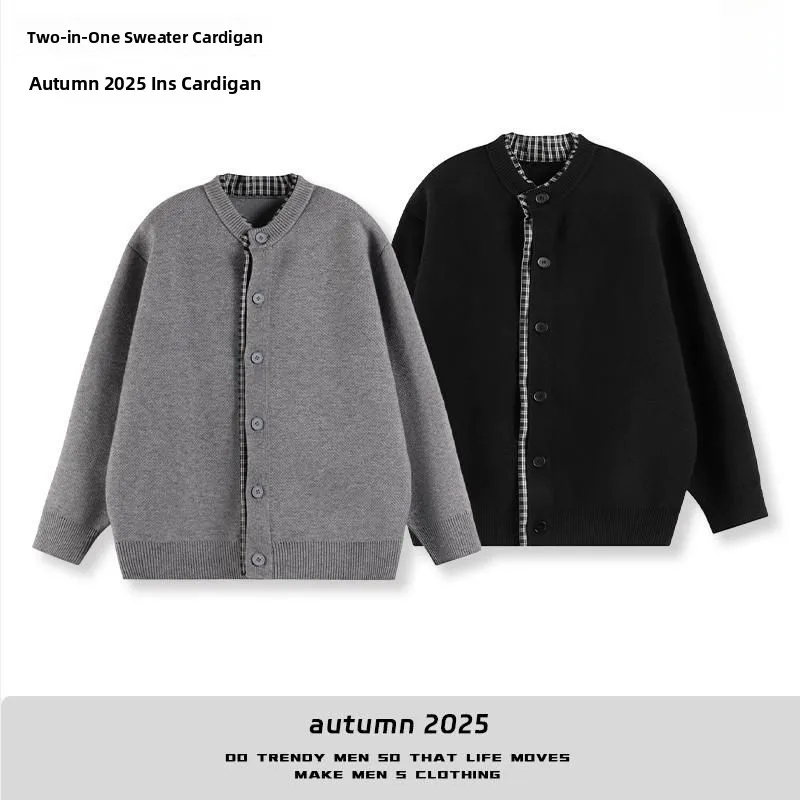 

Осенний новый свободный повседневный вязаный кардиган из волокна Coolmax, 100% полиэстер, тонкий, универсальный, ветрозащитный