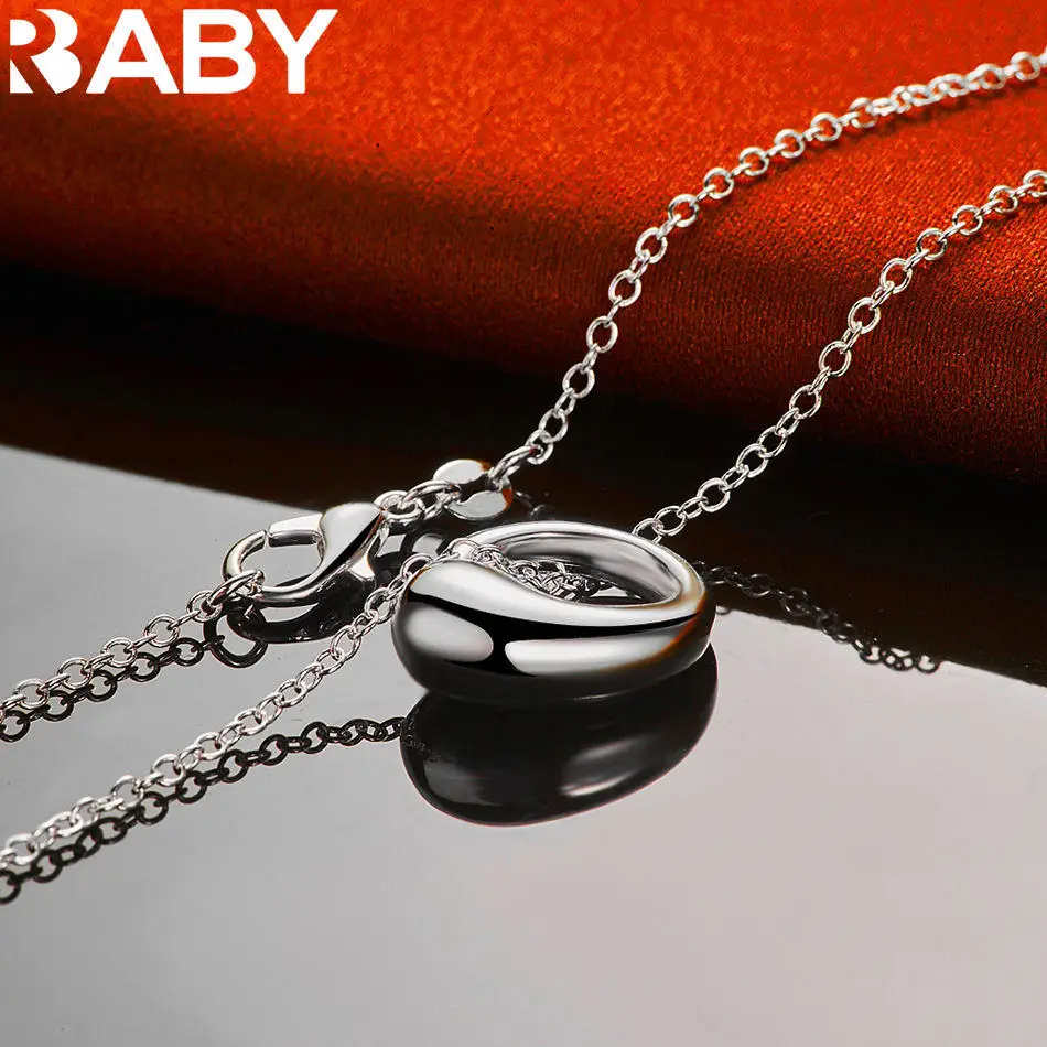 URBABY 40-75 سنتيمتر 925 فضة صغيرة مستديرة قلادة قلادة للنساء الرجال سحر الاتجاه هدايا عيد ميلاد موضة حفلة غرامة Jewe