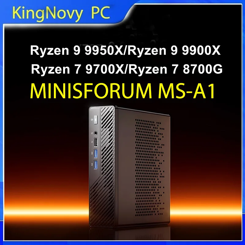 MINISFORUM Gaming Mini PC MS-A1AMD Ryzen 9 9950X 7 9700X 4*NVMe 2*2.5G LAN 2*DDR5 Windows 11 Computer Oculink Workstation WiFi6