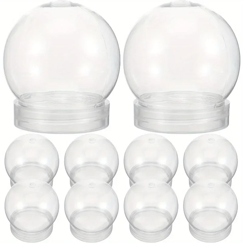 2026 New model DIY Clear Plastic Crystal Ball Christmas Snowball with Screw-On Lid for Holiday Desktop And Hanging Decorations