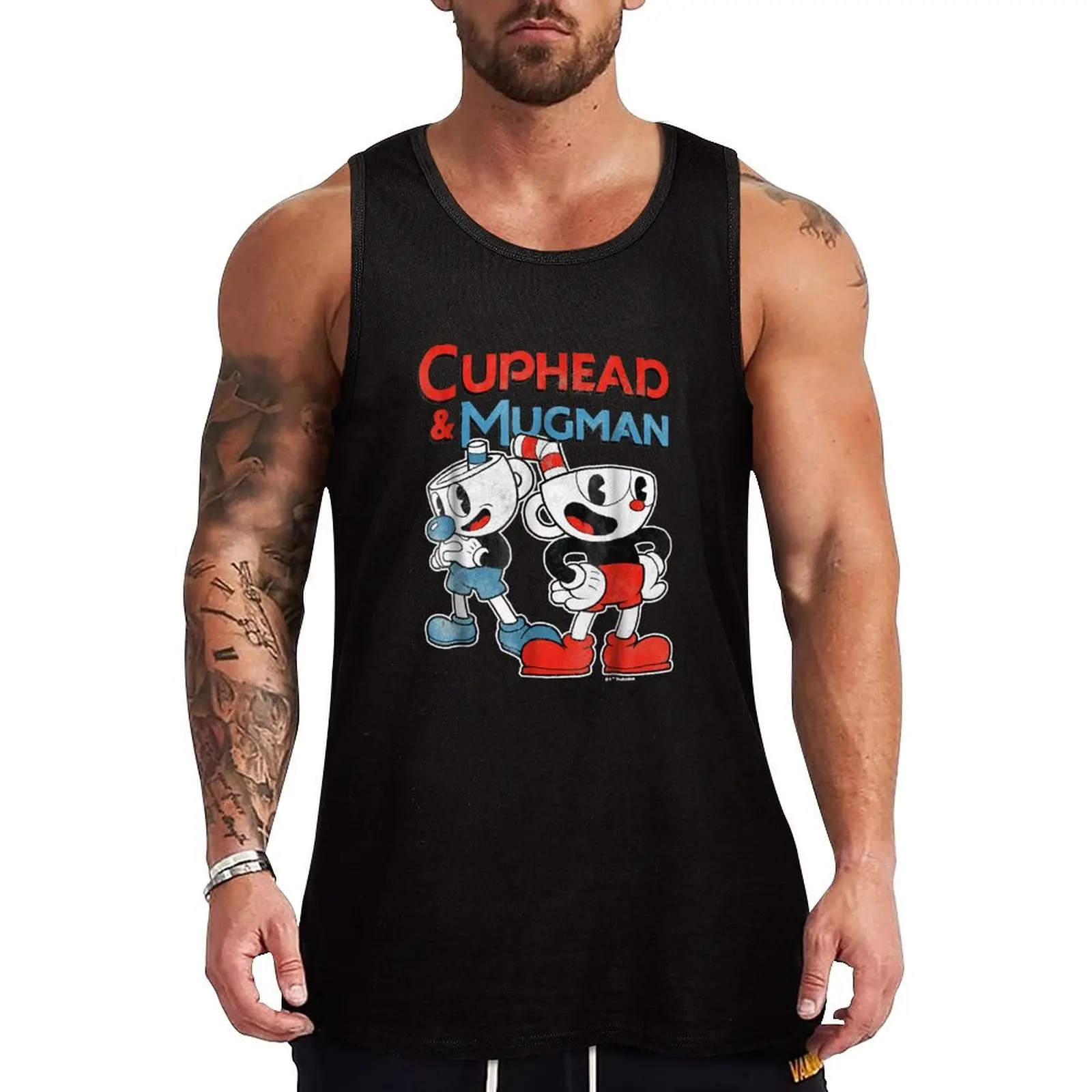 

Cuphead Mugman Dynamic Duo Graphic T shirt Tank Top Man clothes for gym Man summer clothes Short sleeve anime t-shirts