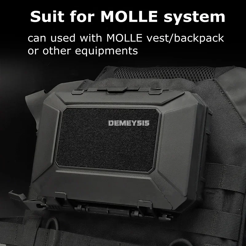 Tactical Critical Gear Case Waterproof Attachable To MOLLE EDC Sealed Hard Case Small (19.5*14.5cm) Tool Box Secure Storage