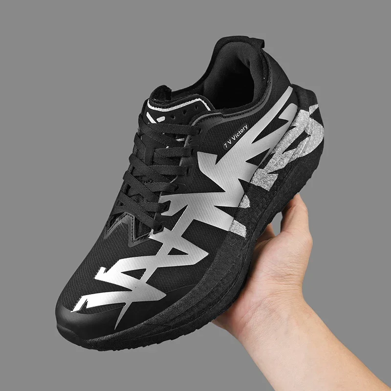 Men Running Shoes Non Slip Sneakers Carbon Board Athletic Thick Cushion Mesh Breathable Outdoor Jogging Marathon Gym Training