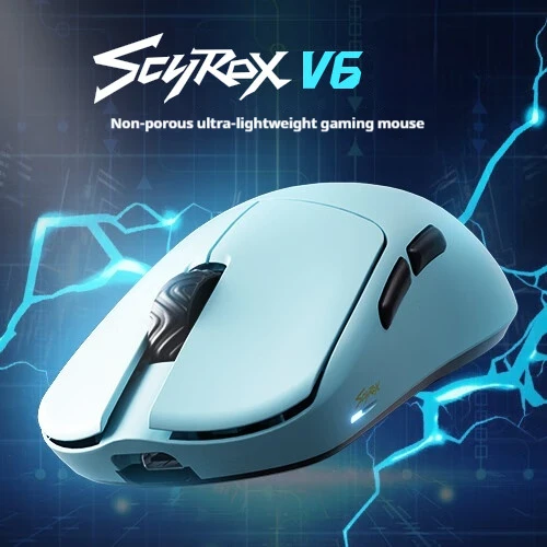 SCYROX V6 Gaming Mouse Dual Mode Pixart3950 Sensor 8k Polling Rate Lightweight Esports Customized Gaming Mouse Pc Accessories