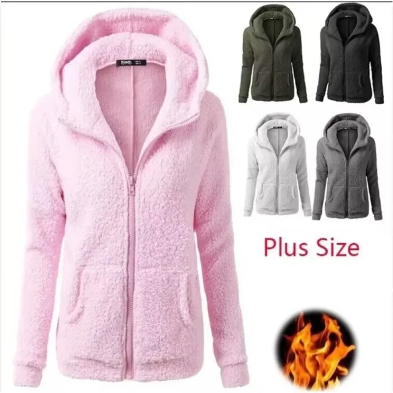 Jacke Langarm Frauen Pullover Outwear Winter Reiß verschluss Kapuzen mantel Wolle Baumwolle Frauen warmen Frauenmantel Anorak Frauen