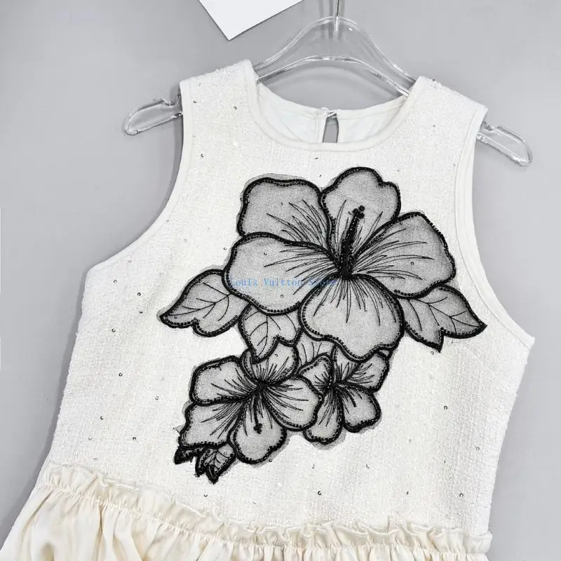 Apliques flores grandes dimensões para roupas para roupas roupas costura chapé