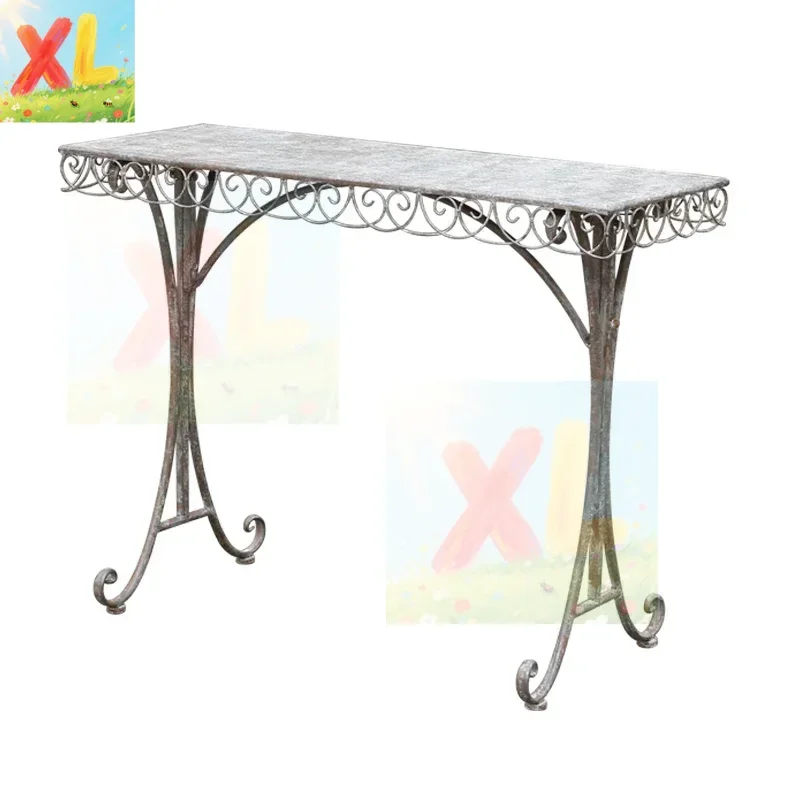 

Old outdoor terrace wrought iron flower stand balcony retro shelf courtyard floor-to-ceiling garden stand